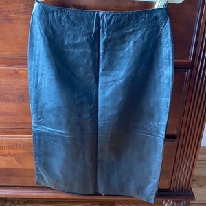 Kenneth Cole Leather Pencil Skirt